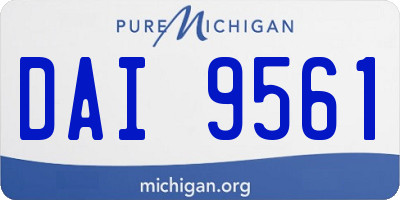 MI license plate DAI9561