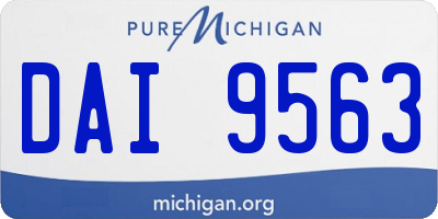 MI license plate DAI9563