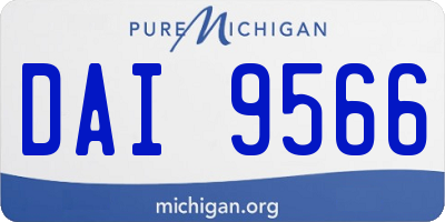 MI license plate DAI9566