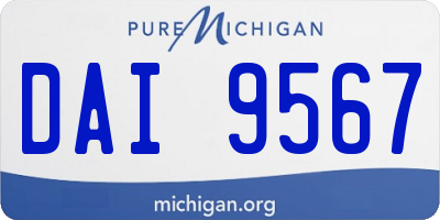 MI license plate DAI9567