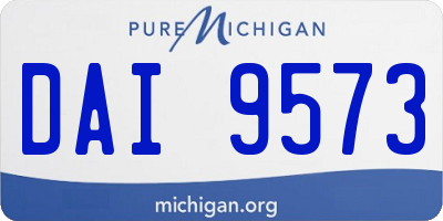 MI license plate DAI9573
