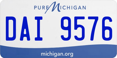 MI license plate DAI9576