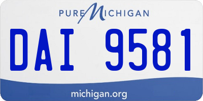 MI license plate DAI9581
