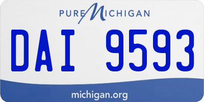 MI license plate DAI9593