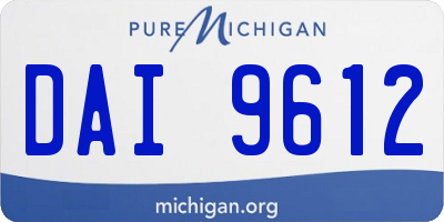MI license plate DAI9612
