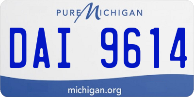 MI license plate DAI9614