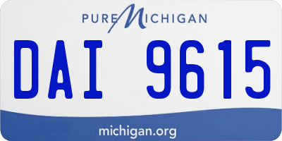 MI license plate DAI9615