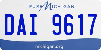 MI license plate DAI9617