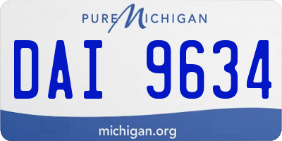 MI license plate DAI9634