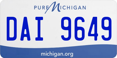 MI license plate DAI9649