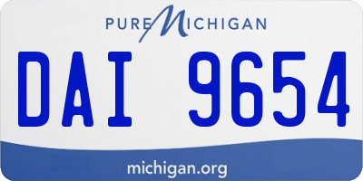 MI license plate DAI9654