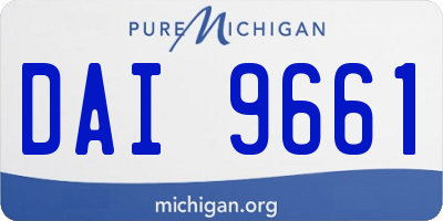 MI license plate DAI9661