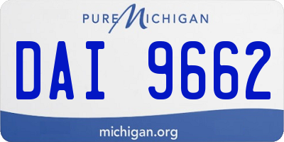 MI license plate DAI9662