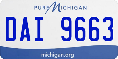 MI license plate DAI9663