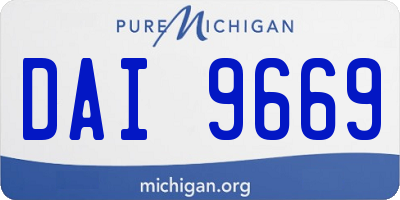 MI license plate DAI9669