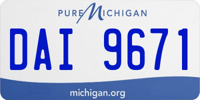 MI license plate DAI9671