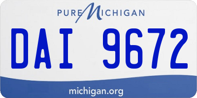 MI license plate DAI9672