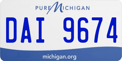 MI license plate DAI9674