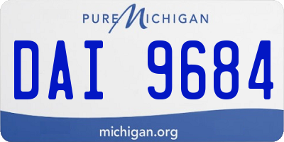 MI license plate DAI9684