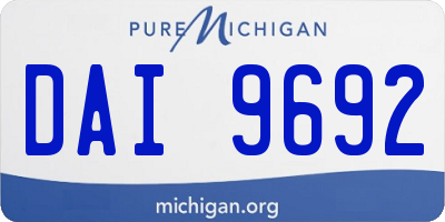 MI license plate DAI9692