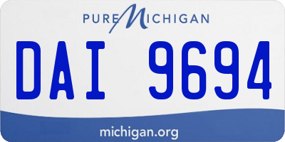 MI license plate DAI9694