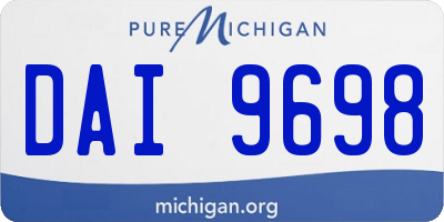 MI license plate DAI9698