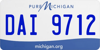 MI license plate DAI9712