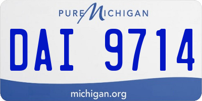 MI license plate DAI9714