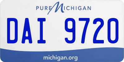 MI license plate DAI9720