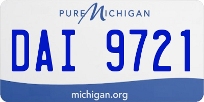 MI license plate DAI9721