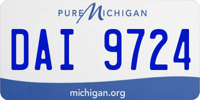 MI license plate DAI9724