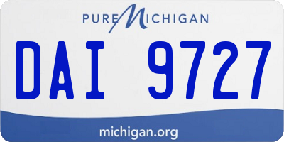 MI license plate DAI9727