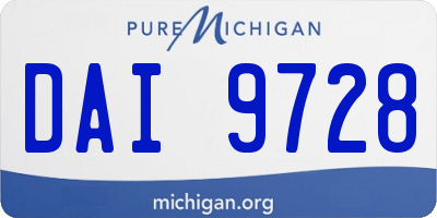 MI license plate DAI9728