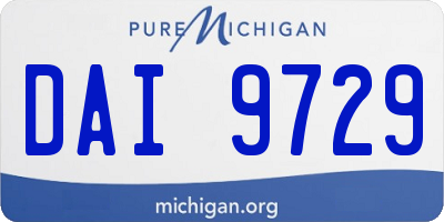 MI license plate DAI9729