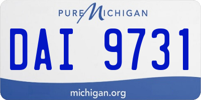 MI license plate DAI9731