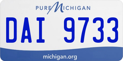MI license plate DAI9733