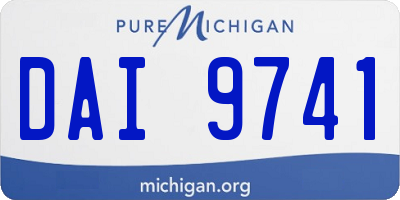 MI license plate DAI9741
