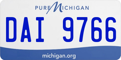 MI license plate DAI9766