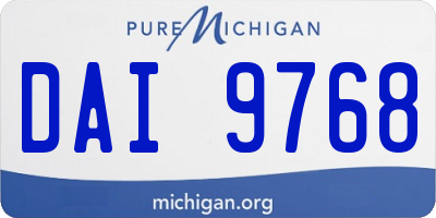 MI license plate DAI9768