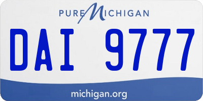 MI license plate DAI9777
