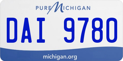 MI license plate DAI9780