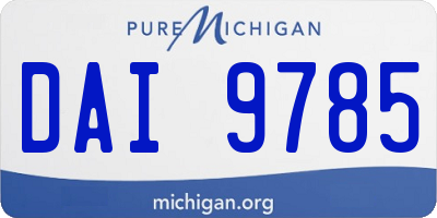 MI license plate DAI9785
