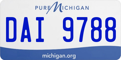 MI license plate DAI9788