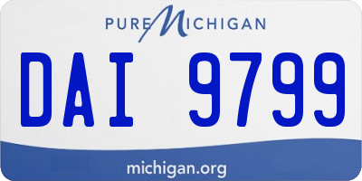 MI license plate DAI9799