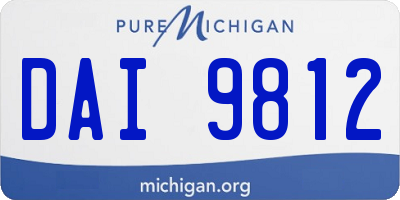 MI license plate DAI9812