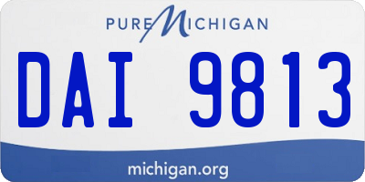 MI license plate DAI9813