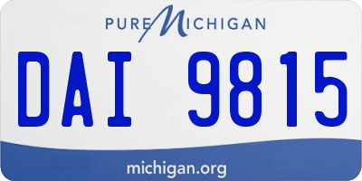 MI license plate DAI9815