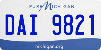 MI license plate DAI9821