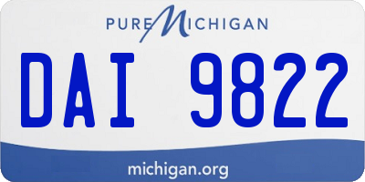 MI license plate DAI9822