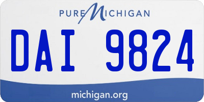 MI license plate DAI9824